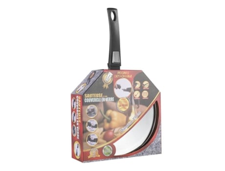 KITCHEN PRO Sauteuse Façon Pierre Cabo Amovível Revestimento Antiaderente e Anti-Riscos Tamanho 24cm
