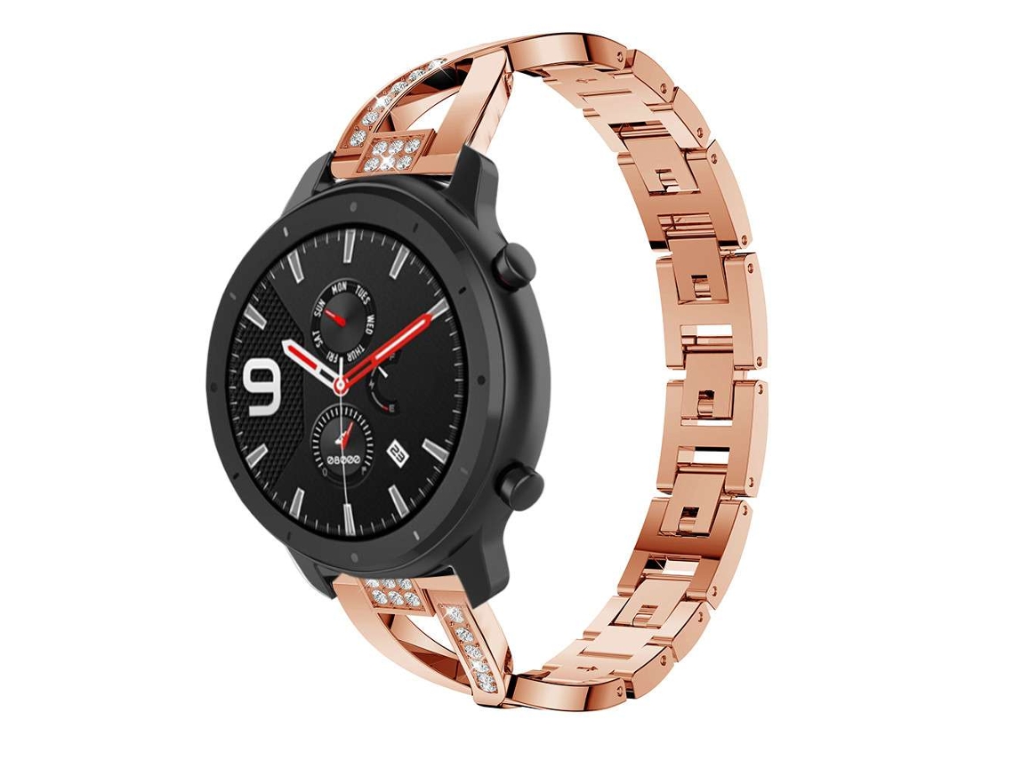 Bracelete Amazfit GTR 2E Pulseira aço diamond Rose Gold