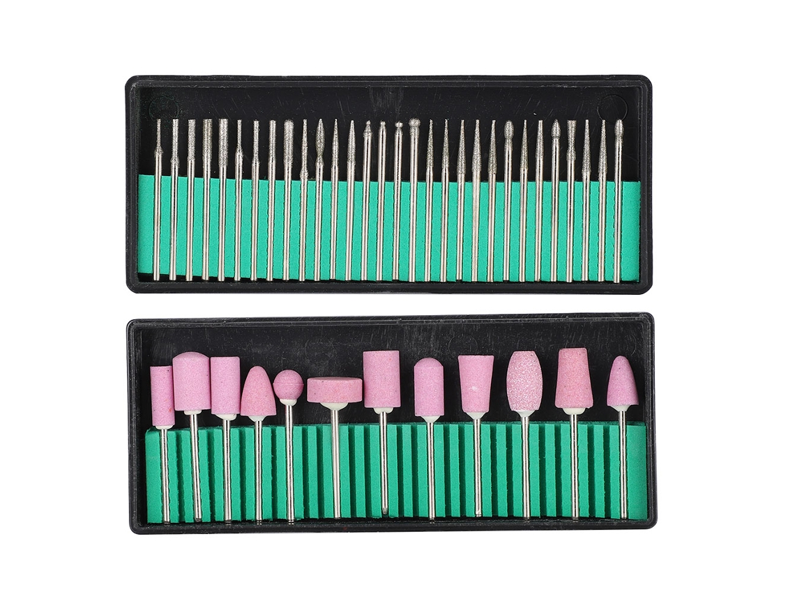 Conjunto De Brocas Para Furadeira De Unhas Ferramenta De Polimento Manicure Pedicure Acessório 12+30pcs