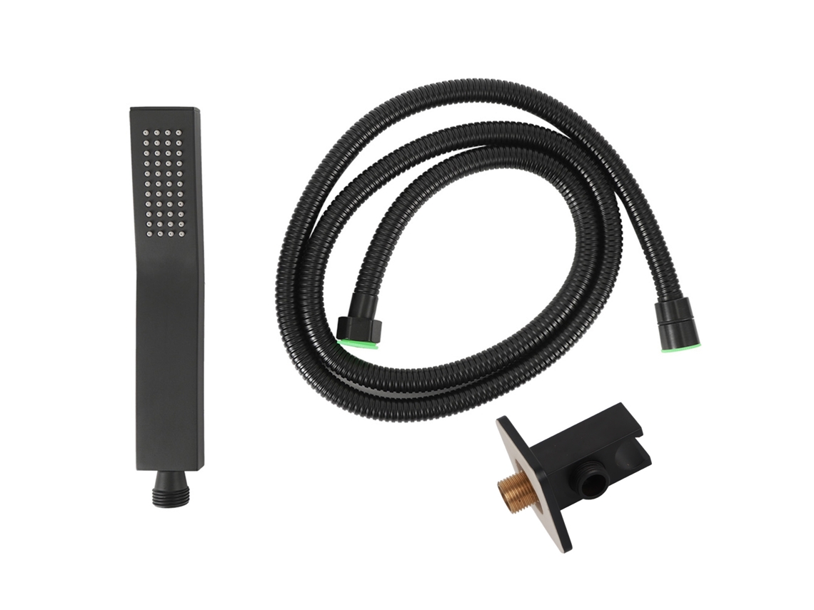 Conjunto de Chuveiro de Mão G1/2, Preto Mate | S/MARCA