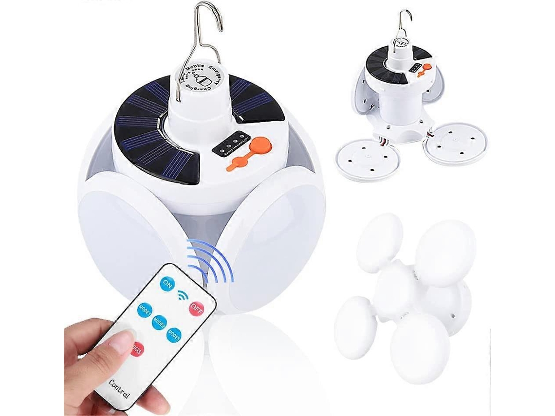 Rebe-linterna De Campaña Solar Com Controle Remoto, Resistente À Água Ip65, Recarregável 1200ma, 5 Modos, Carregador Usb Portátil Para Camping