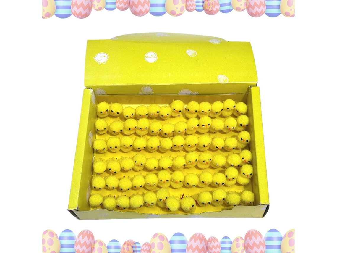 Pintinhos De Páscoa - Decorações Galinha Pelúcia 3 Cm (pacote Com 72)