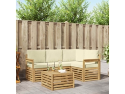Vidaxl Conjunto De Sofás Para Exterior 5 Unid. Branco E Creme