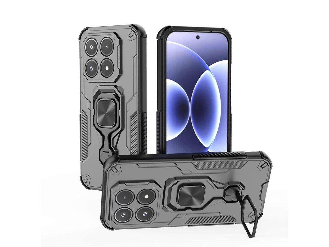 Capa Híbrida De Metal, Tpu E Pc Para Xiaomi 17 Com Suporte Integrado.