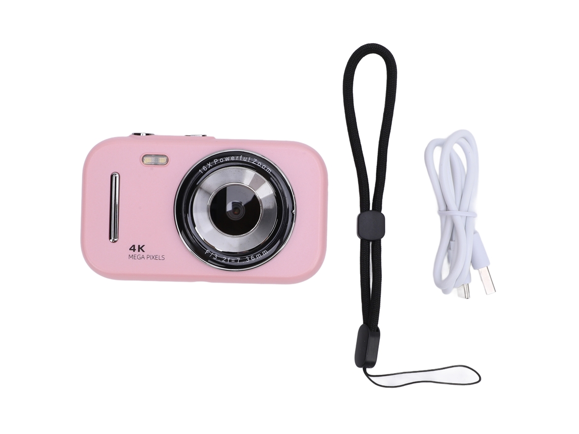 Câmera Digital Para Crianças 2,8 Polegadas 16x Zoom Recarregável 48mp Gravador De Vídeo 4k Para Crianças Meninas Estudantes Rosa