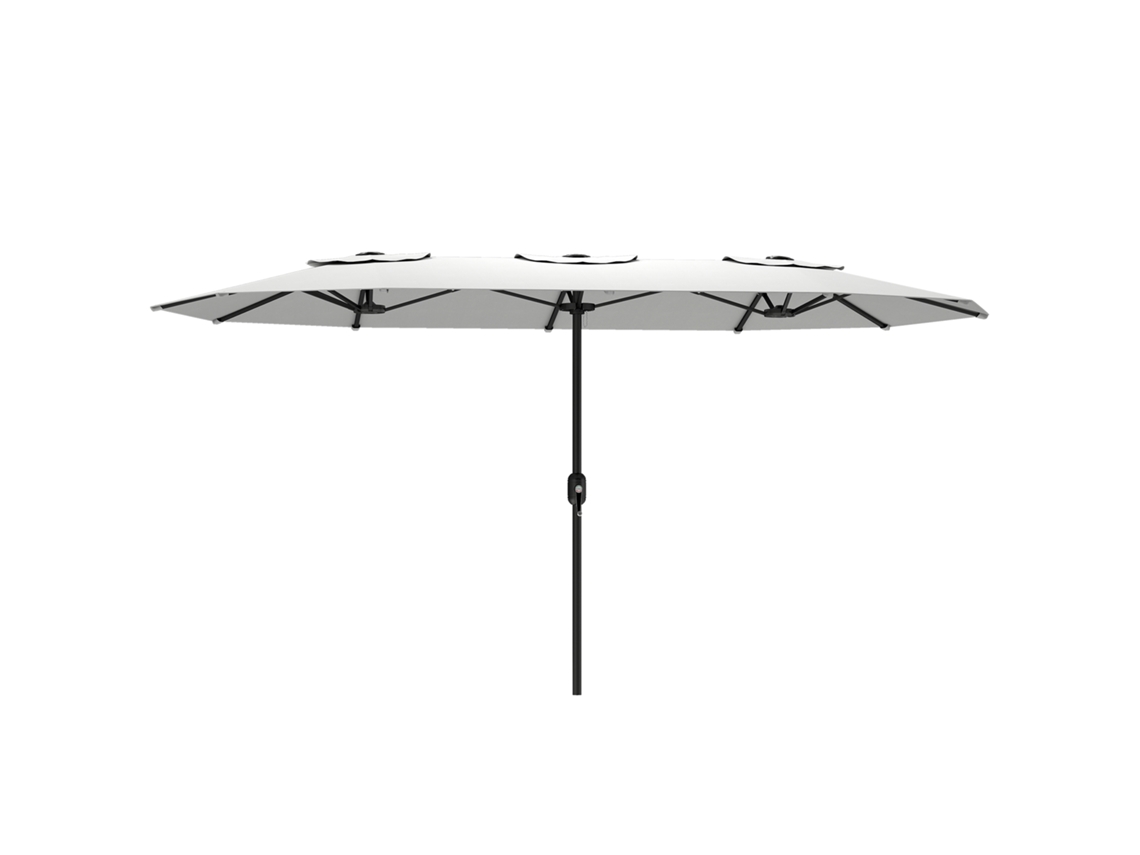 Chapéu De Sol Duplo 4,6x2,6 M De De Exterior Com Manivela Manual Proteção Uv50+ Capa Branco
