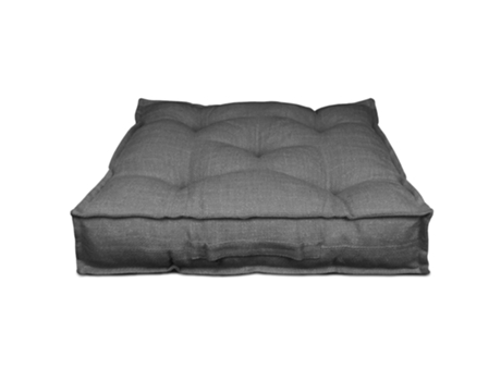 TIENDA EURASIA – Almofada de chão quadrada, poliéster, 60x60x10cm, fecho, cinzento claro
