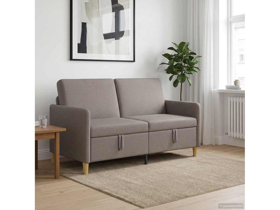 Vidaxl Sofa Com Armazenamento Cinzento-acastanhado 152 X 78 X 87 Cm