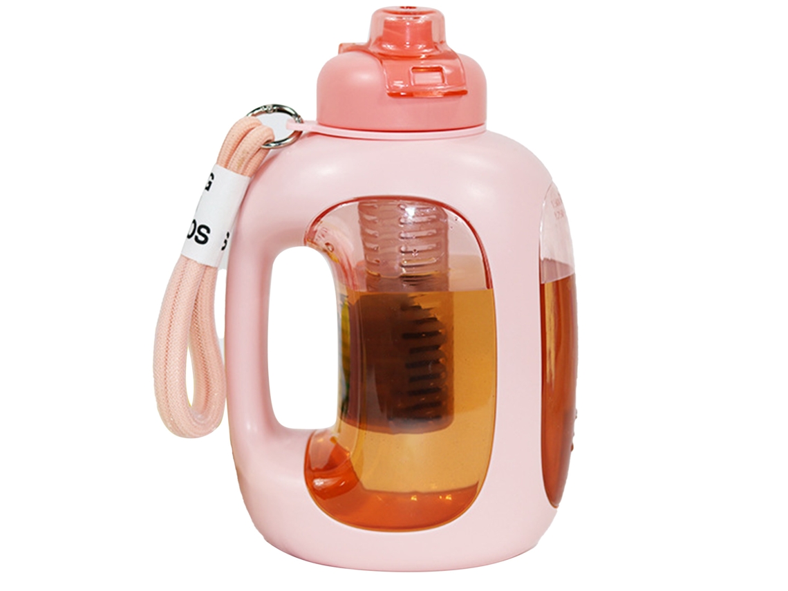 Garrafa de Água Esportiva 1500ml Rosa Abs Portátil