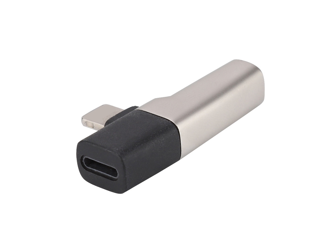Aetheria adaptador de Áudio 2 em 1 Lightning para 3.5mm Fone de Ouvido e Carregamento Type c para Iphone