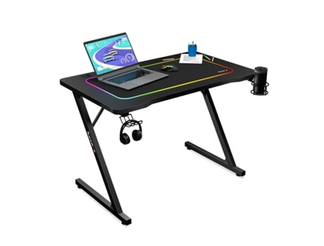 Mesa de Escritório Gaming HUZARO HZ-Hero 1.8 (Preto - Aço - Madeira MDF - 70 cm)