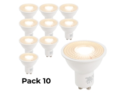 Pacote Com 10 Lâmpadas Led Gu10 7w 45º Smd2835 665lm 220v 3000k Branco Quente Não Piscante Alpinaluz
