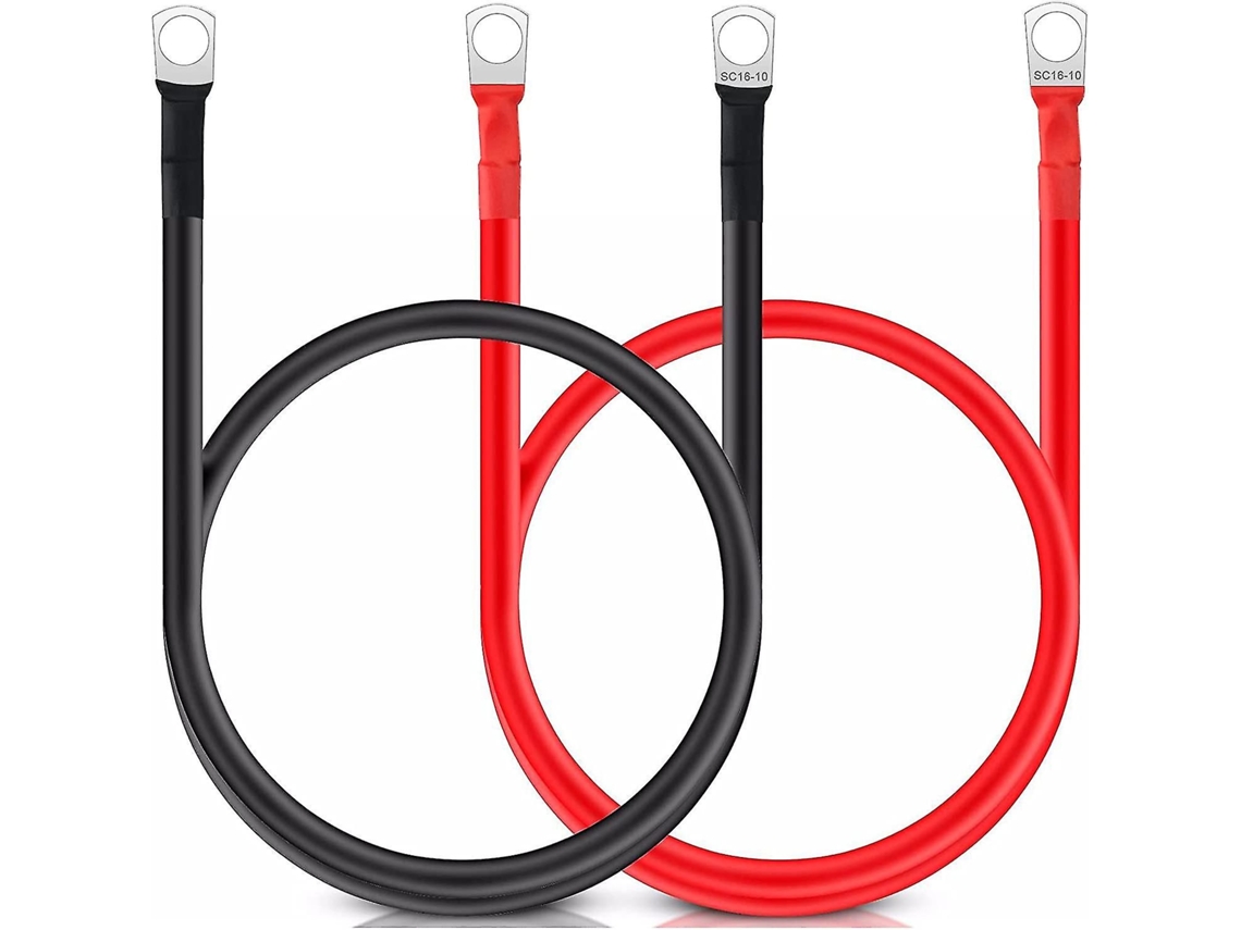 Par De Cabos De Bateria 50cm, 16mm², Com Grampos M10