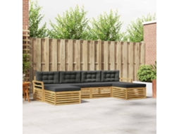Vidaxl Conjunto De Sofás Para Exterior 6 Unid. Branco E Antracite