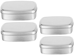Kit De 4 Caixas De Alumínio Para Sabonete Com Tampas,s E Compactas, Ideais Para Banheiro, Cozinha E Para Guardar