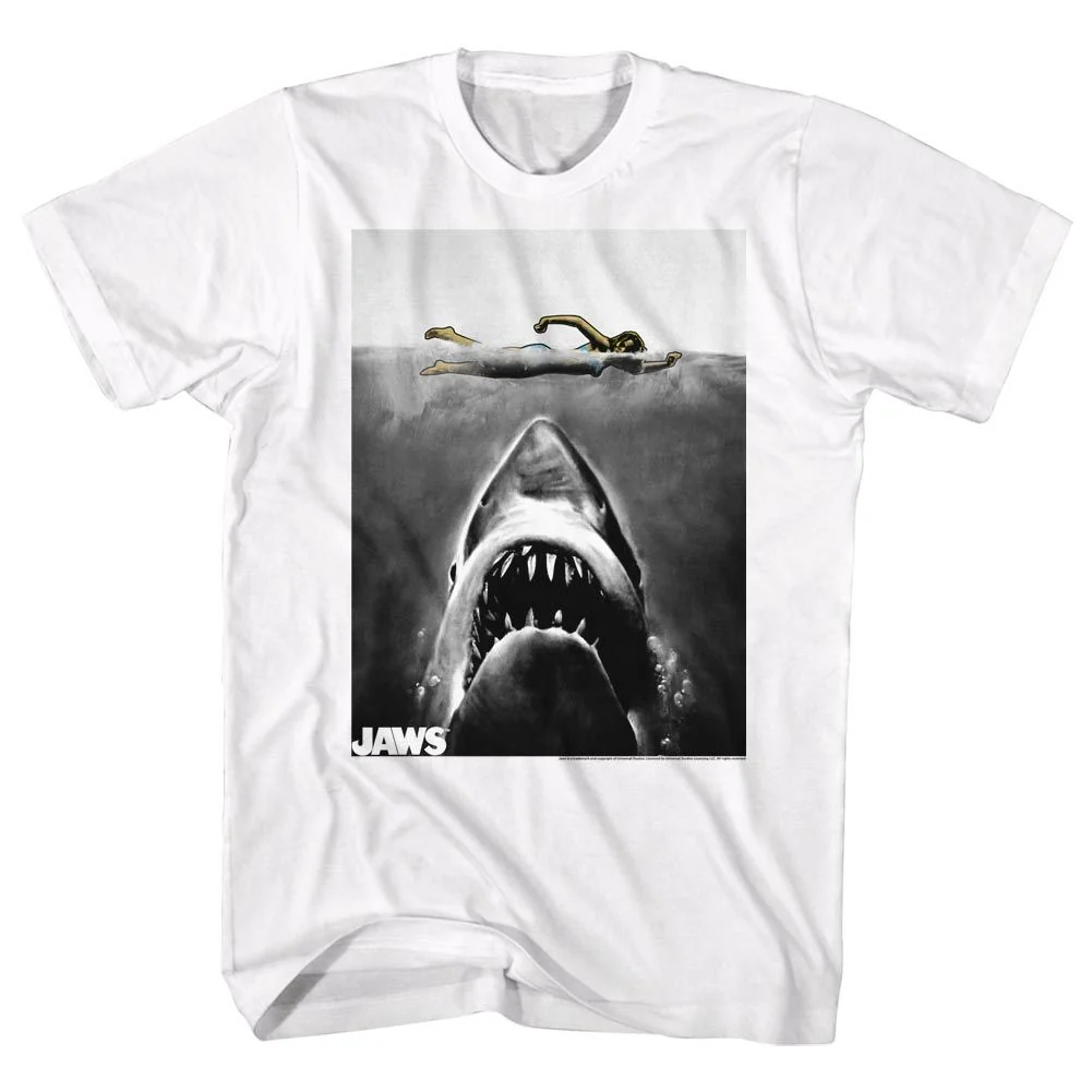 Rockinstone Jaws Movie Marco Polo White Adult T-shirt Size:xl
