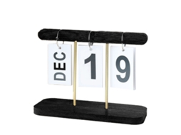 Calendário Flip Diário Laxiscreed Em Madeira Preto Para Organização E Decoração