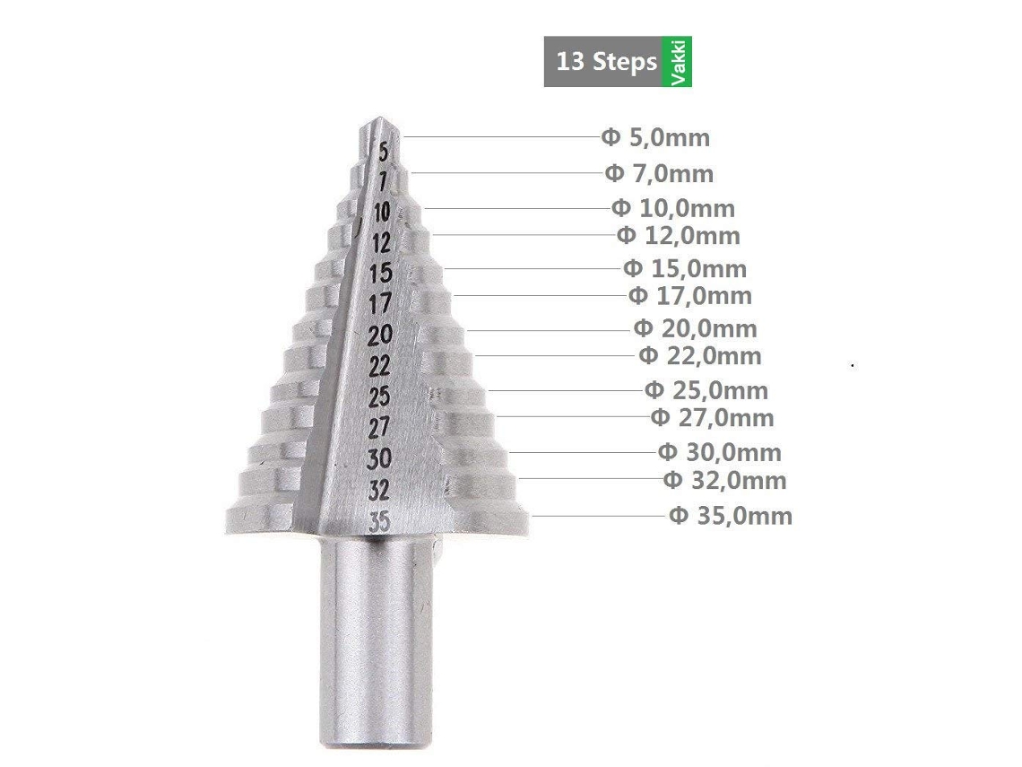Fresa De Topo Hss Dupla Chanfro Cônico Revestimento Titânio Ideal Para Aço,madeira,plástico,latão,alumínio E Pvc Btforus (5mm 35mm)