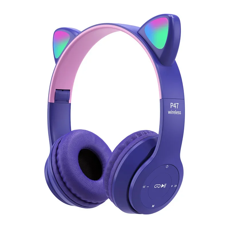 Fones de Ouvido Gato Bluetooth com Bass MDUG (roxo)