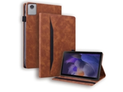 Capa Para Tablet Lurelia, Compatível Com Lenovo Tab P12 Pro 12 6 Inch, Castanho, Couro Sintético, Dobrável Com Suporte, Proteção Antiquedas