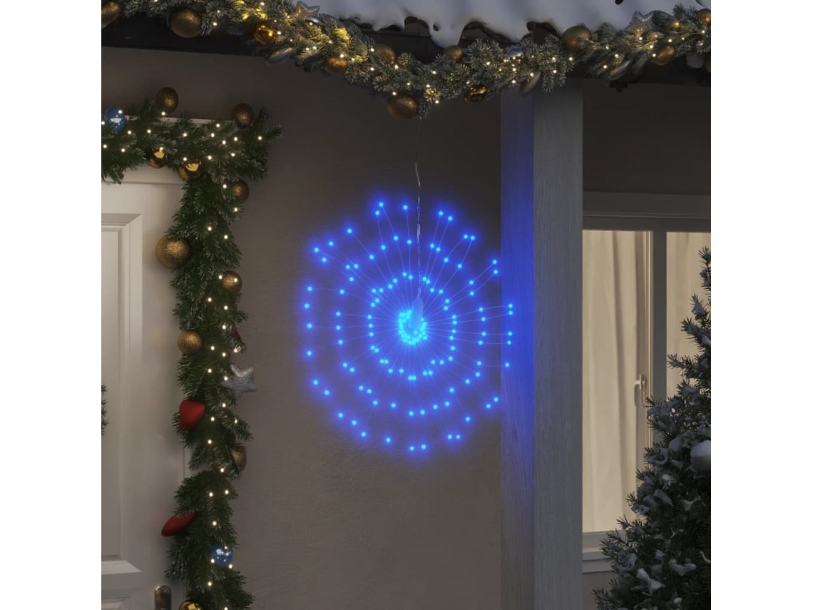 Vidaxl Iluminações Estrelares P/ Natal 140 Luzes Led 8 Pcs 17 Cm Azul