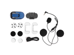 Fone De Ouvido Para Capacete De Moto Com Intercom Bluetooth 5.0 Bateria 1100mah Detachável Azul