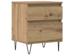 Bedside Cabinet, Bedside Cabinets Vidaxl Marrom Madeira Processada (n/a)