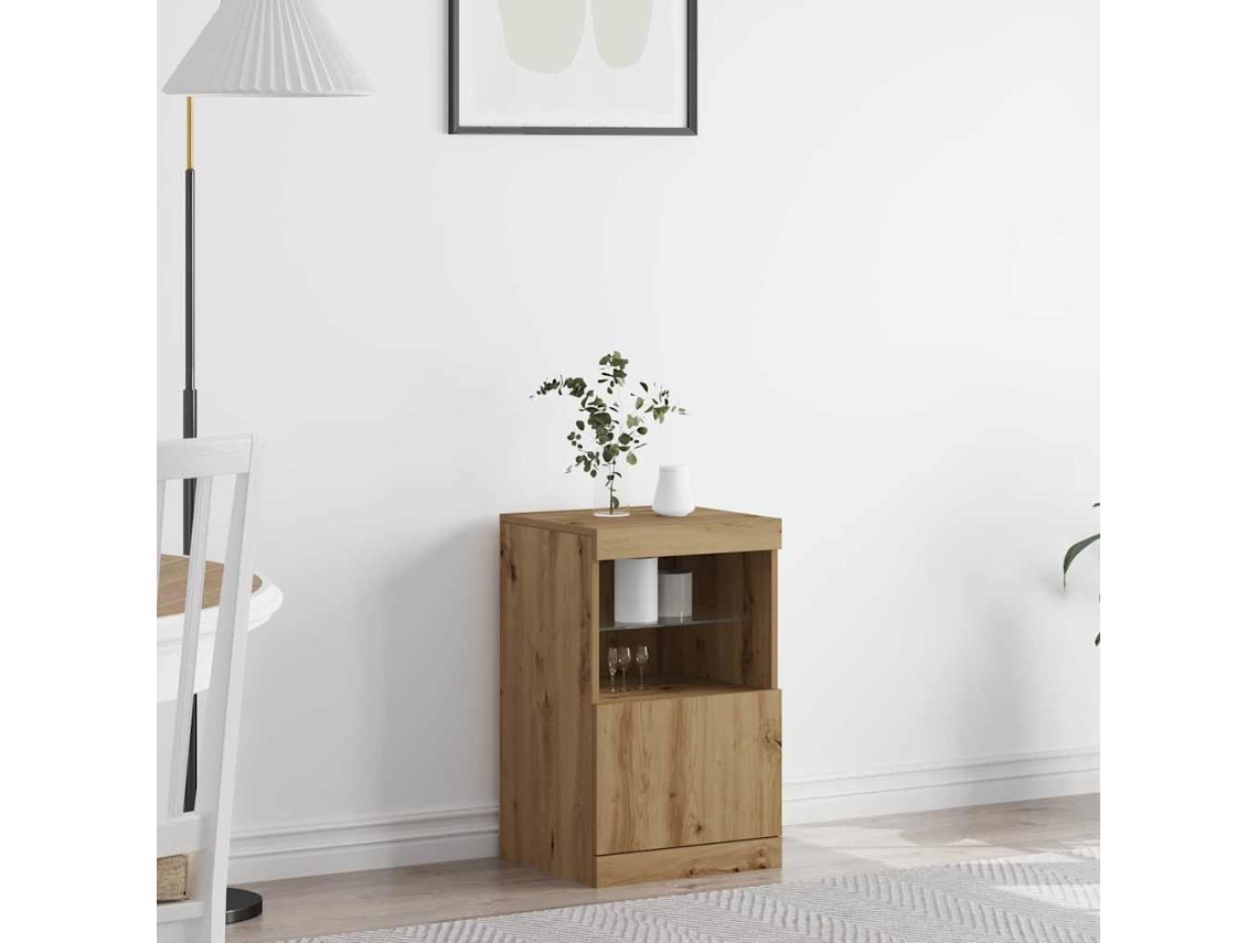 Vidaxl Aparador Led Carvalho Artesanal 41 X 37 X 67 Cm