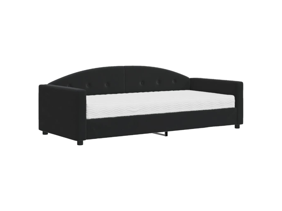 Daybed With Mattress, Daybed With Mattresses Vidaxl Preto Veludo (90 X 190 Cm)