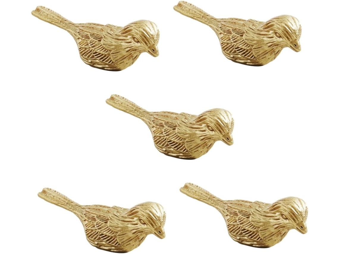 Osaladi Conjunto De 5-puxadores Metal Em Formato Pássaro Para Armário, Gaveta, Porta De Guarda Roupa, Cômoda Decorativa
