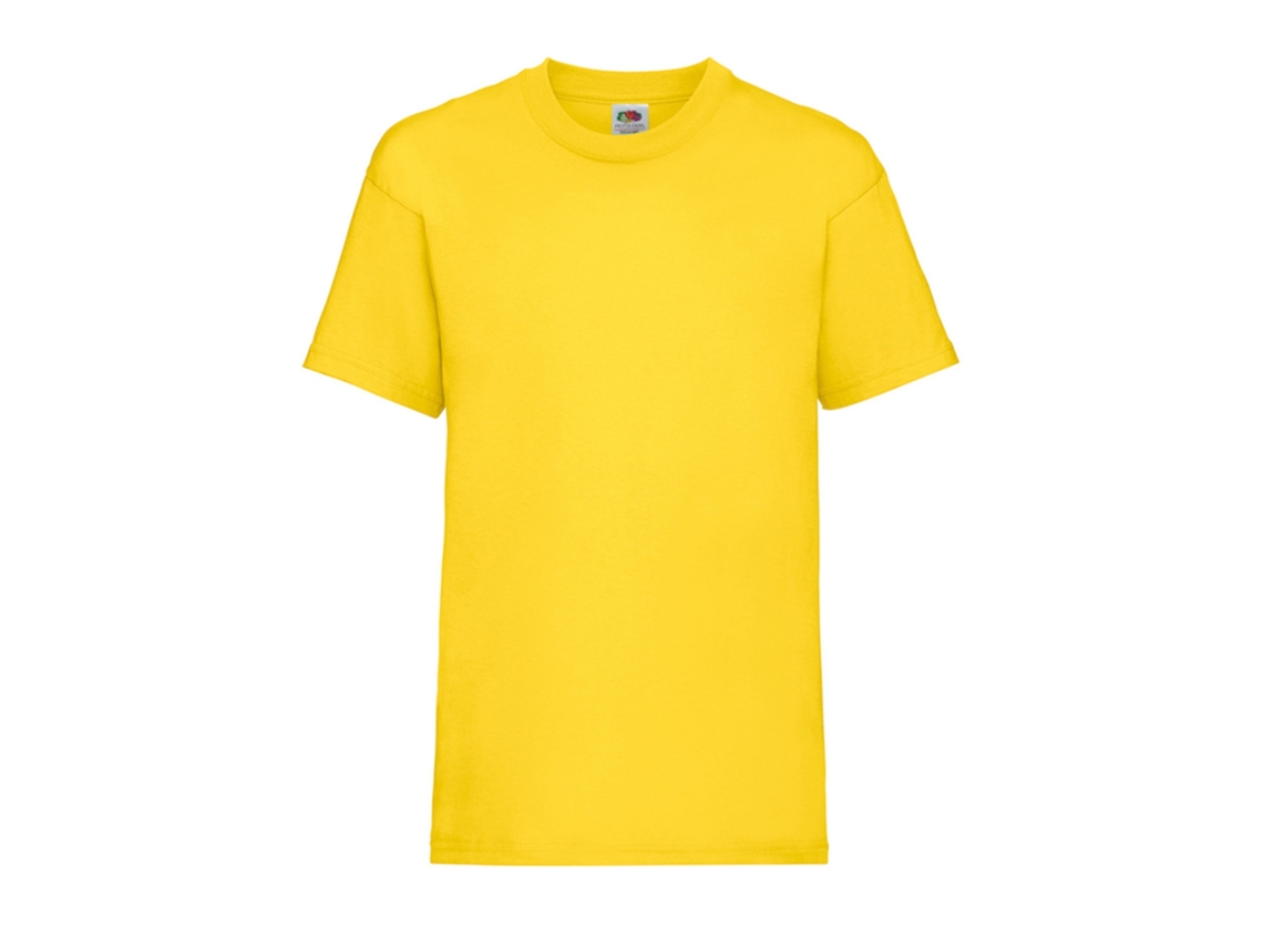 Camiseta amarela Fruit of the Loom Valueweight para adultos