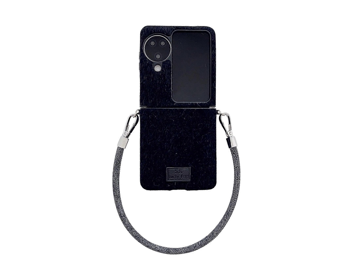 Capa De Celular Curta E Confortável De Pelúcia Com Cobertura Total E Alça De Pulso