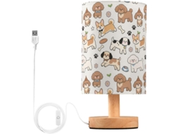 Base de mesa macia com estampa de cachorrinho branco, ideal para quarto infantil, perfeita como peça de destaque ou iluminação.