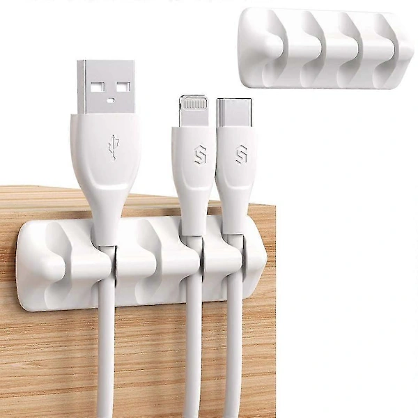 Suporte Para Cabos, Pacote Com 5 Clipes Organizadores De Fios Para Gerenciamento Cabos(branco)