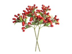Flor Artificial Baga Red Berry para Decoração de Natal Ramos Festivos Diy 35cm S/MARCA