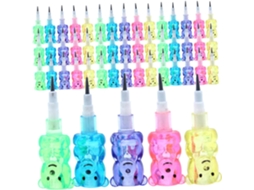 3 Lápis Empilháveis em Formato de Urso de Desenho Animado para Crianças Mat. Divertido 10 Peças * 3 CHABERLU