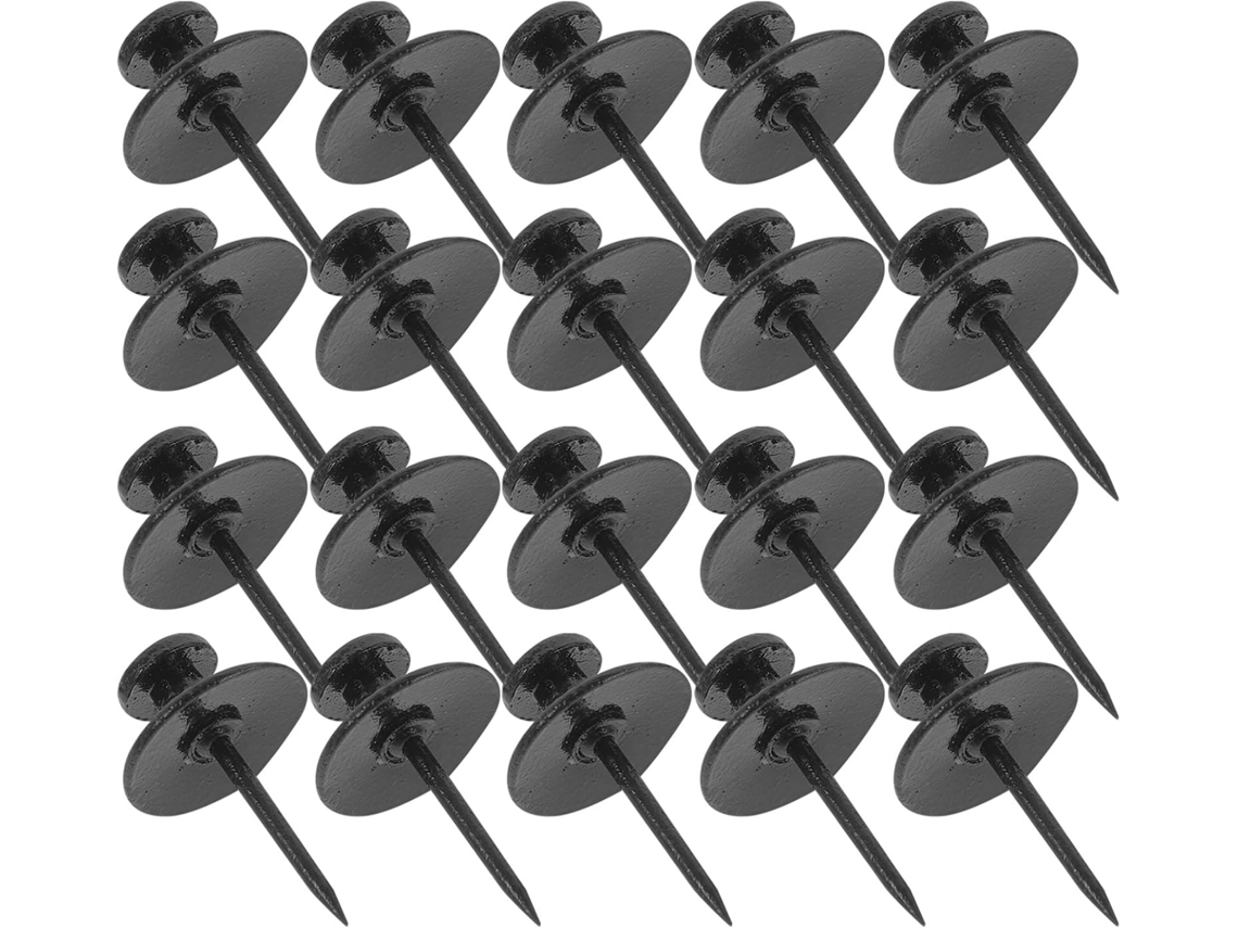 Conjunto De 30 Tachinhas Multifuncionais Em Liga Zinco Preta Para Decoração Paredes E Fixação Pôsteros Escritórios