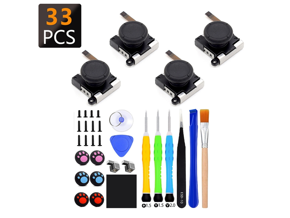 Kit de Reparo para Controle Joycon Switch, 33 peças, ferramentas de substituição EOOCOO