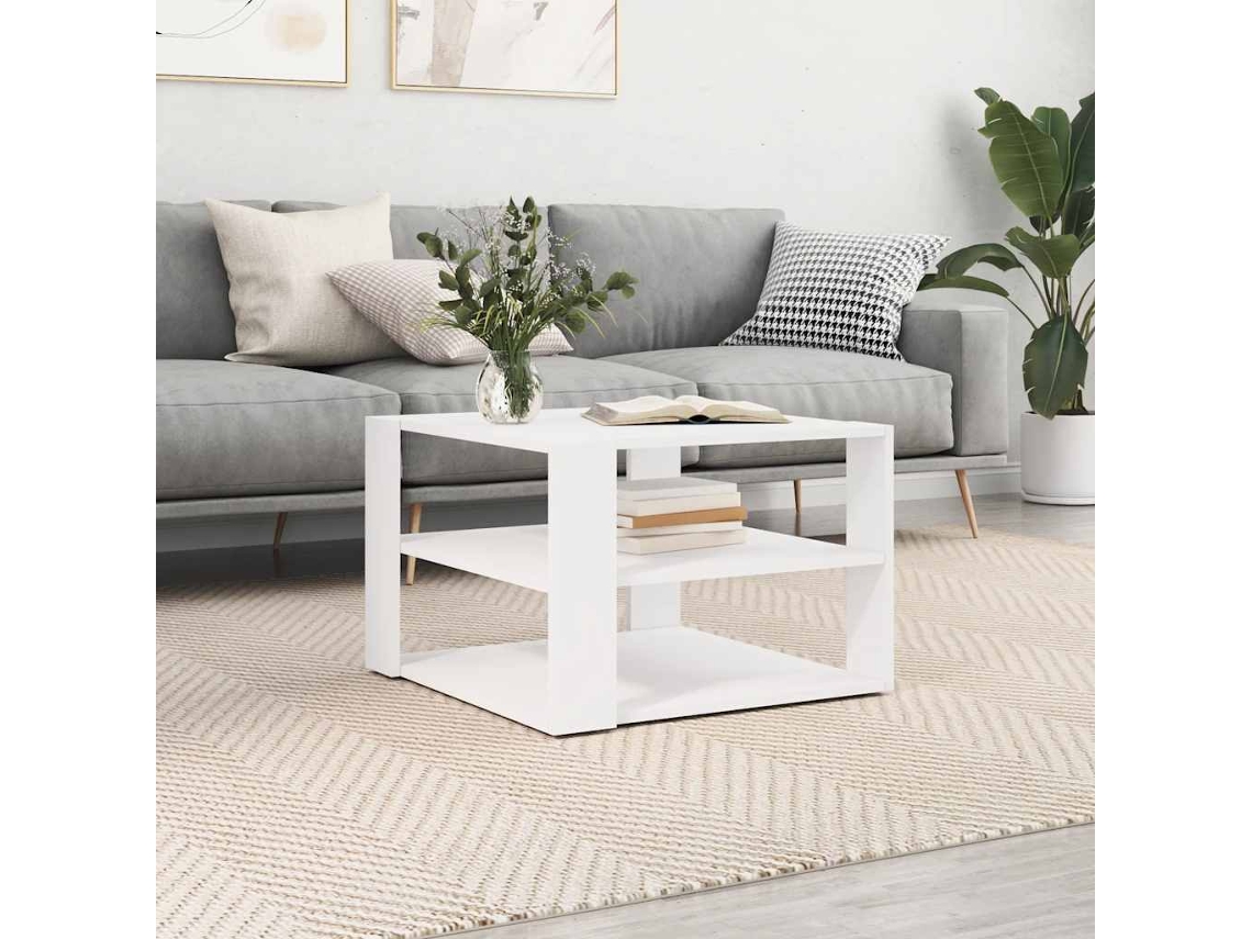 Vidaxl Mesa De Centro 58x58x40 Cm Derivados De Madeira Branco