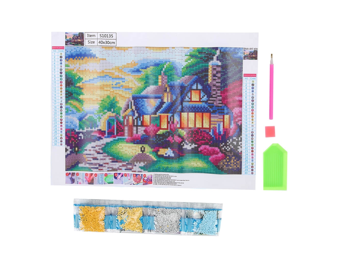 Kit de Pintura com Diamantes Diy, 40x30cm, Decoração de Parede e Casa | S/MARCA