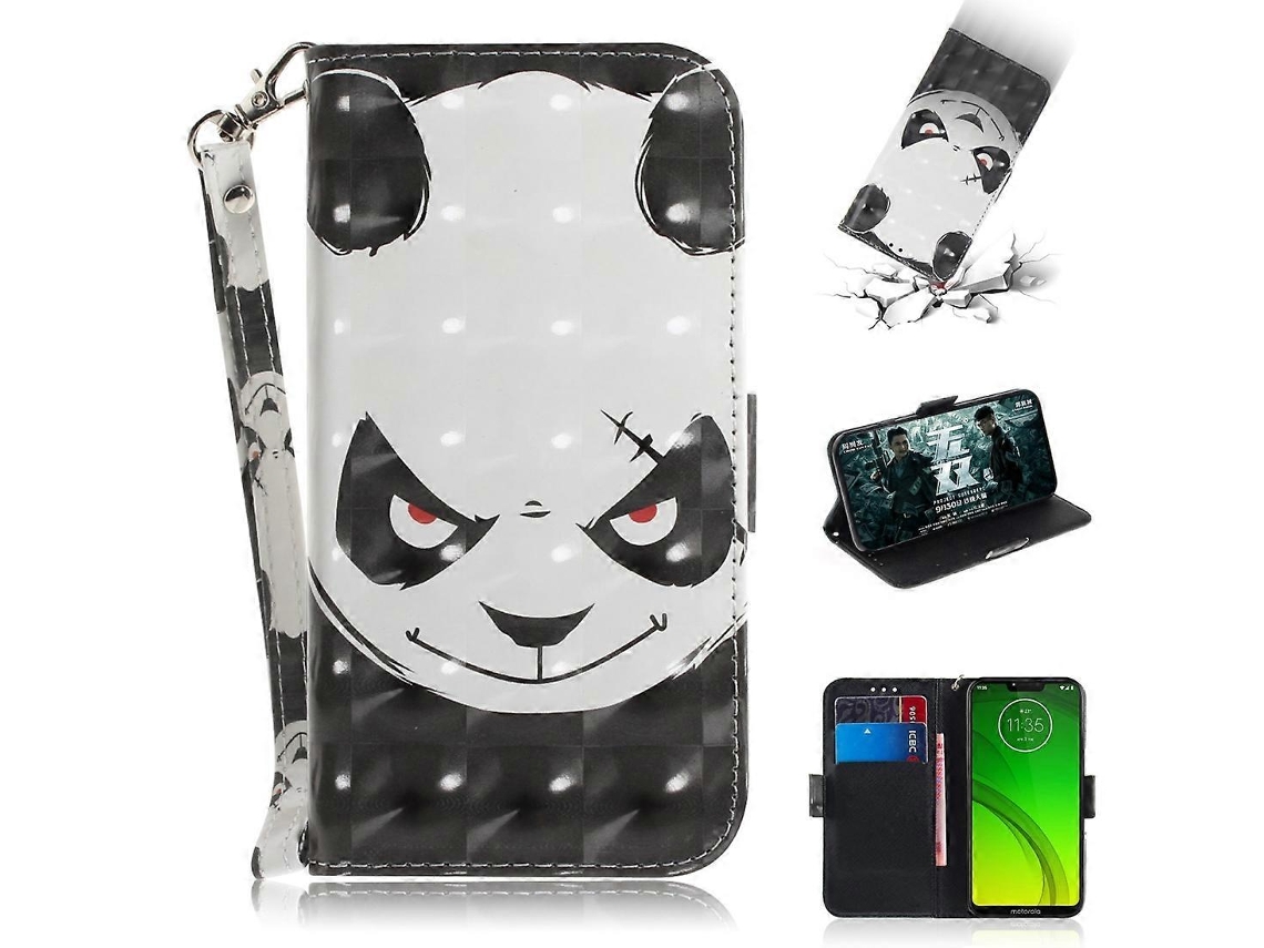 Capa De Couro Com Aba Horizontal, Estampa Colorida Em 3d, Suporte, Compartimentos Para Cartões E Carteira Para Motorola Moto G7 Power.