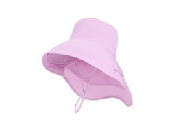 Chapéu De Proteção Solar E Sombreiro De Alça Com Aba Larga Para Montanhismo Ao Ar Livre, Circunferência Ajustável De 55 A 60 Cm, Roxo Claro