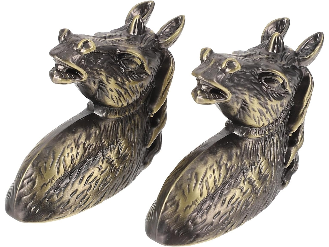 Puxador Com Cabeça De Cavalo Verde, Liga De Zinco, 2 Peças