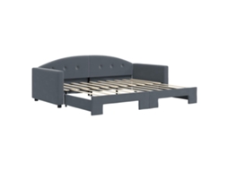 Daybed With Trundle, Daybed With Trundles Vidaxl Cinzeto Veludo (90 X 190 Cm)