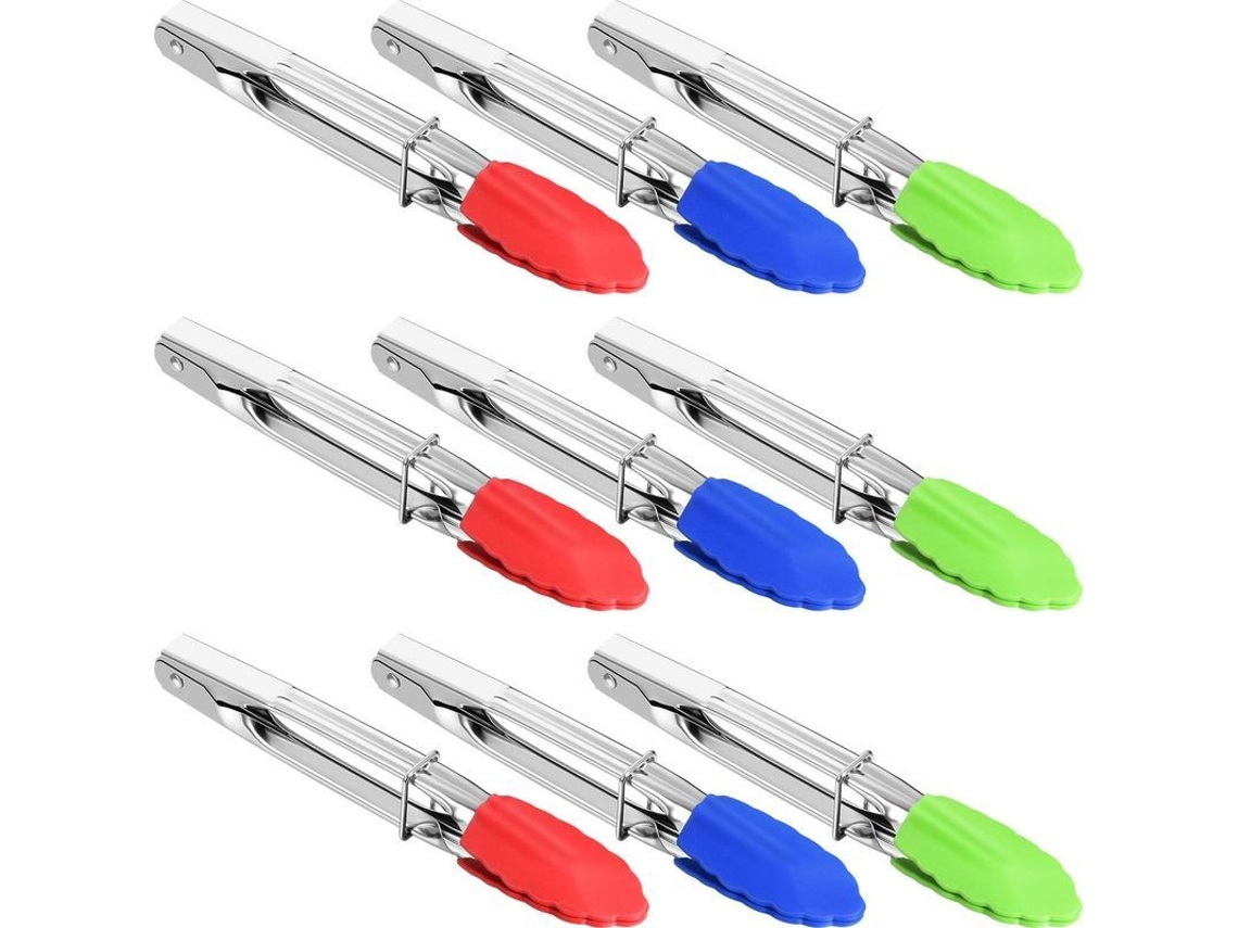 Pinças de Servir Nova LINE de silicone e metal, 7 polegadas, 9 peças