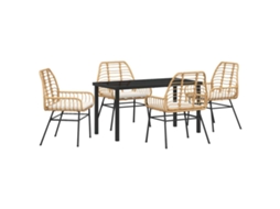 Conjunto Jantar para Jardim 5 Peças Castanho Vime Pe MAISON EXCLUSIVE