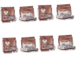 Conjunto 4 Prendedores Fotos Acrílico Scrapbooking Estilo Decoração Criativa 2 Peças Café Mesa X GOKOCO