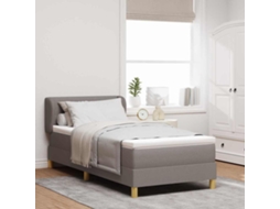Vidaxl Cama Box Com Cabeceira Cinzento-acastanhado 90 X 190 Cm Tecido