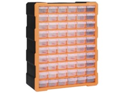 Organizador Multi Gavetas Vidaxl Laranja Polipropileno (38x16x47,5cm)
