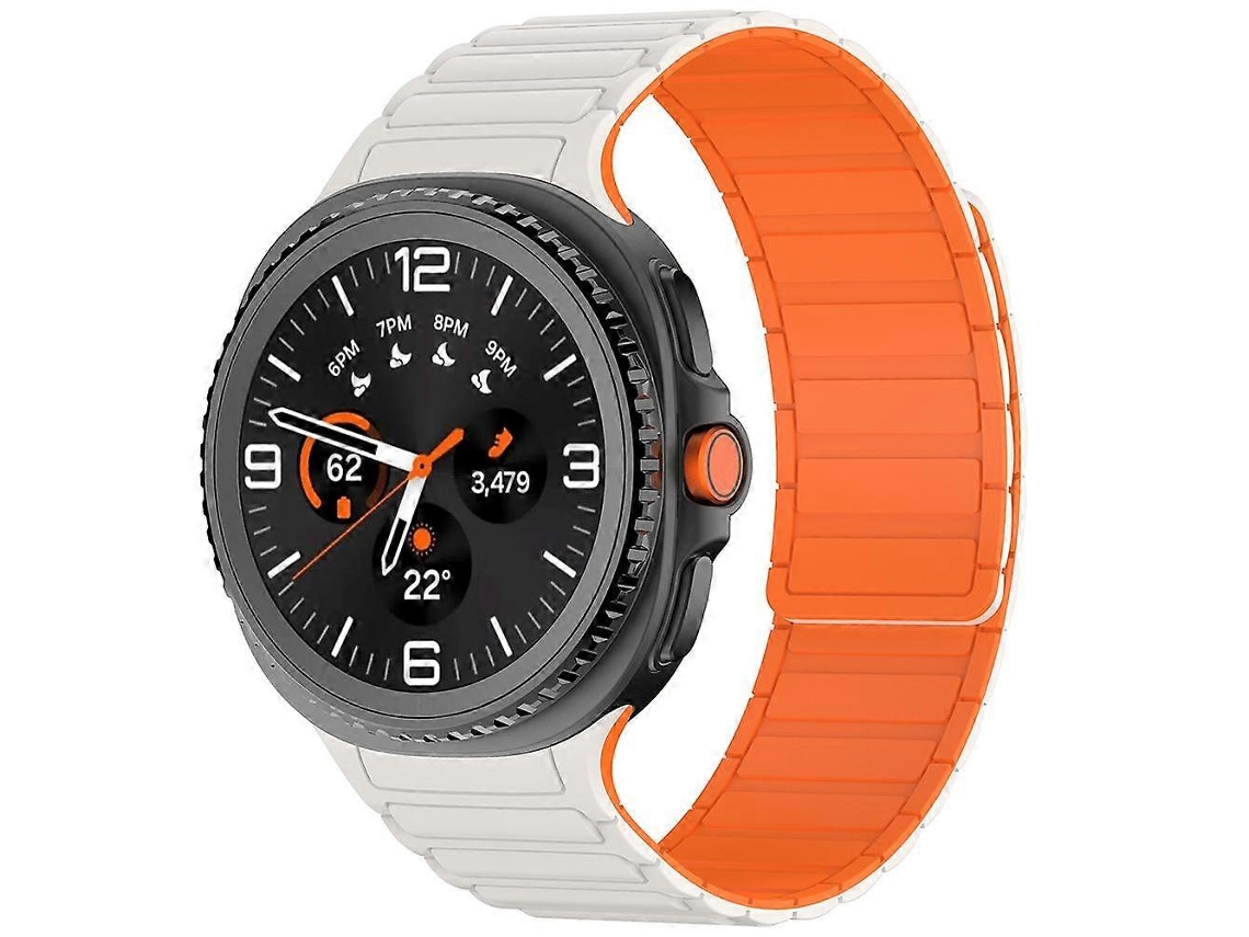 Pulseira Magnética De Silicone Com Três Contas Para Samsung Galaxy Watch8 / Watch8 Classic